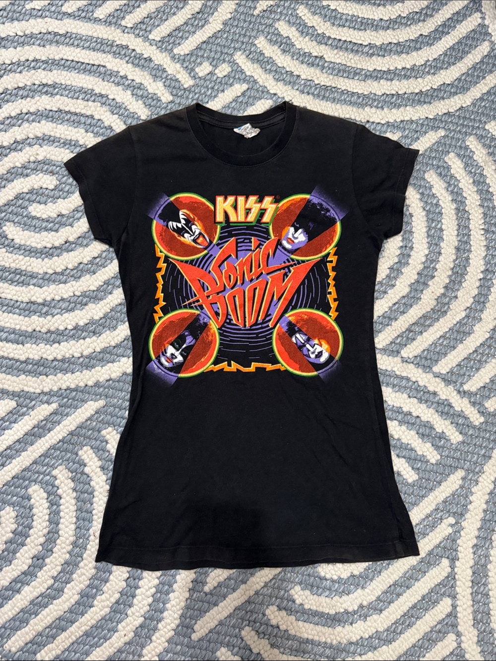 KISS Sonic Boom 2009 Band Tee Women’s Medium Black Rock Graphic T Shirt